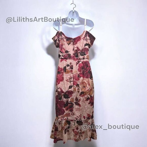 Siena Off The Shoulder Floral Lace Midi Dress(C043)-Size 10 for Women - Picture 4 of 11